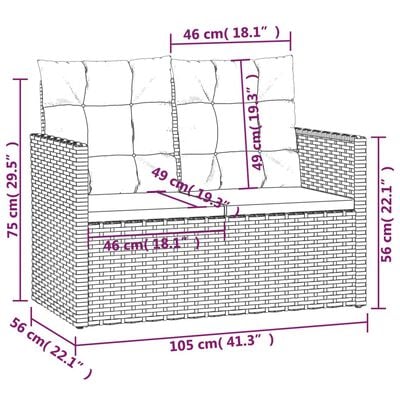 vidaXL Mobilier d'extérieur 4 pcs avec coussins Résine tressée Noir