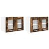 vidaXL Armoire suspendue 2 pcs Ch&ecirc;ne fum&eacute; Bois d'ing&eacute;nierie