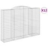 vidaXL Paniers &agrave; gabions arqu&eacute;s 12 pcs 300x50x200/220 cm Fer galvanis&eacute;