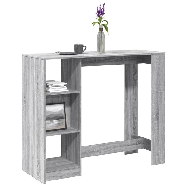 vidaXL Table de bar avec étagère sonoma gris bois d'ingénierie