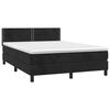 vidaXL Sommier &agrave; lattes de lit avec matelas Noir 140x190 cm Velours