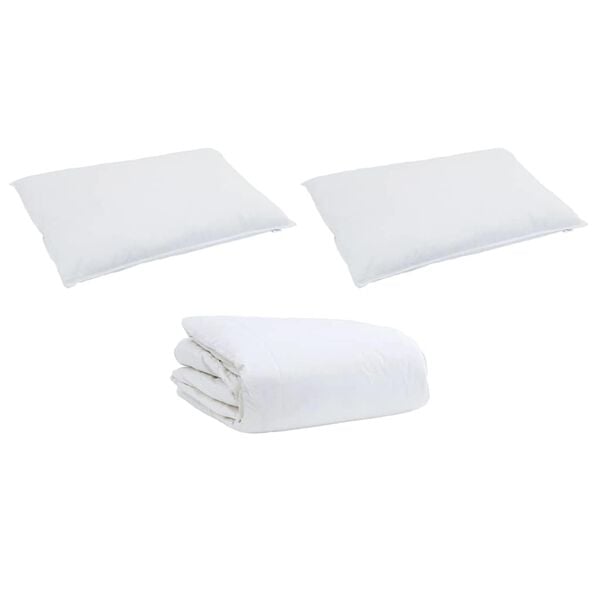 vidaXL Ensemble de Duvet avec oreiller 3 pcs Blanc Plume de canard