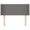 vidaXL T&ecirc;te de lit avec oreilles Gris fonc&eacute; 93x16x78/88 cm Tissu