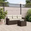 vidaXL Salon de jardin 4 pcs avec coussins marron r&eacute;sine tress&eacute;e