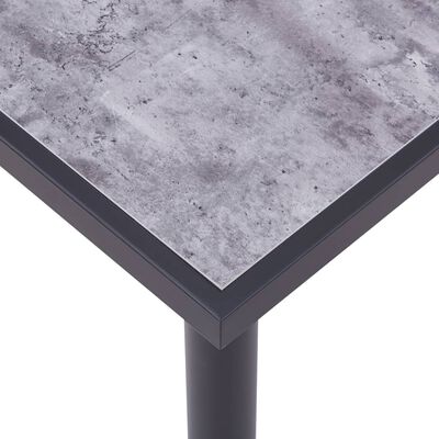 vidaXL Table de salle à manger Noir et gris béton 160x80x75 cm MDF