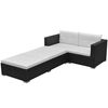 vidaXL Salon de jardin 3 pcs avec coussins R&eacute;sine tress&eacute;e Noir