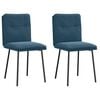 vidaXL Chaises &agrave; manger lot de 2 Bleu Velours