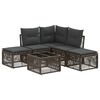 vidaXL Ensemble de canap&eacute; de jardin 6 pc Gris polyrotin