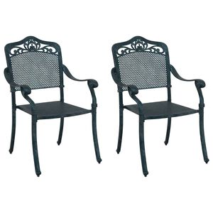 vidaXL Chaise de jardin 2 pcs Vert 64 x 62 x 93cm Aluminium