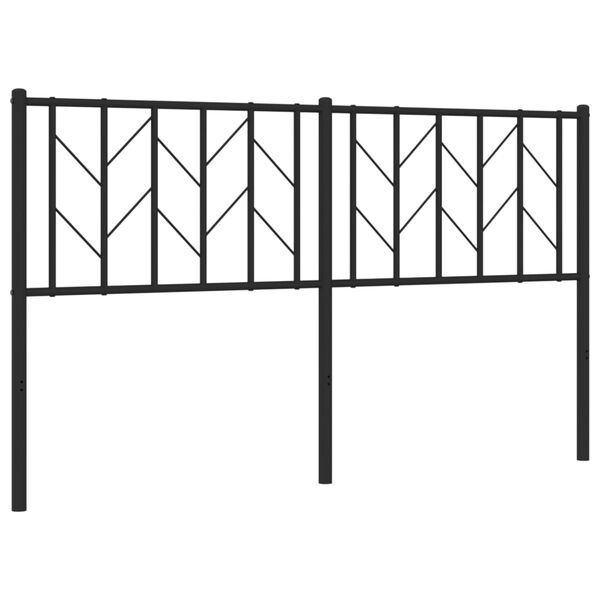vidaXL T&ecirc;te de lit de remplacement m&eacute;tal noir 150 cm