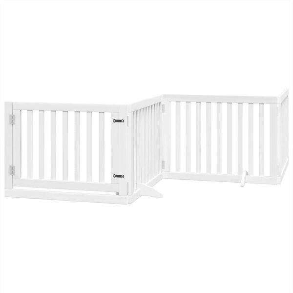 vidaXL Barri&egrave;re pour chien porte pliable 8panneaux blanc bois peuplier