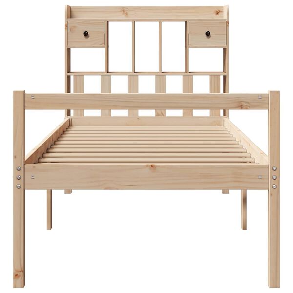 vidaXL Lit biblioth&egrave;que sans matelas 90x200 cm bois de pin massif