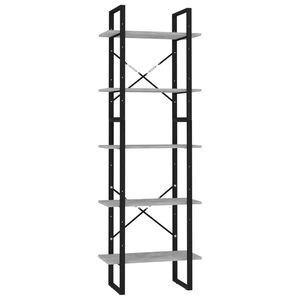 vidaXL Biblioth&egrave;que &agrave; 5 niveaux Gris b&eacute;ton 60x30x175cm Bois ing&eacute;nierie