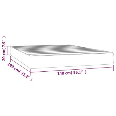 vidaXL Matelas de lit à ressorts ensachés Rose 140x190x20 cm Velours