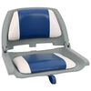vidaXL Ensemble de si&egrave;ges de bateau pliables 2 pcs oreiller bleu blanc