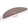 vidaXL Tapis d'escalier auto-adhésifs 20 pièces 56 x 17 x 3 cm Marron clair Demi-rond
