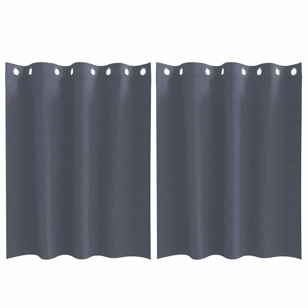 vidaXL Rideaux occultants avec anneaux 2 pcs Anthracite 140 x 140 cm