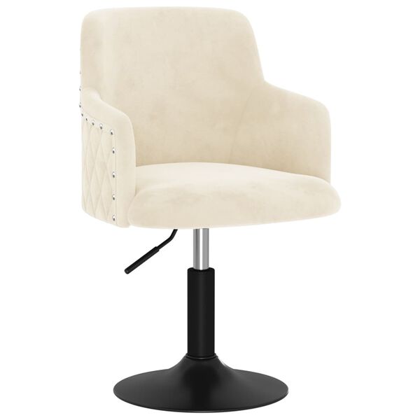 vidaXL Chaises pivotantes &agrave; manger lot de 2 Cr&egrave;me Velours