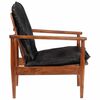 vidaXL Fauteuil noir cuir véritable et bois d'acacia solide