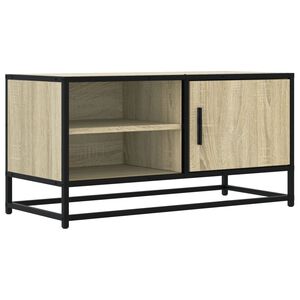 vidaXL Meuble TV ch&ecirc;ne sonoma 80x34,5x40 cm bois d'ing&eacute;nierie et m&eacute;tal