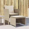 vidaXL Chaise de jardin avec tabouret beige résine tressée
