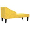 vidaXL Chaise longue avec traversin jaune velours