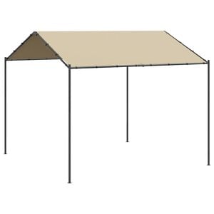 vidaXL Tente &agrave; auvent beige 4x4 m acier et tissu