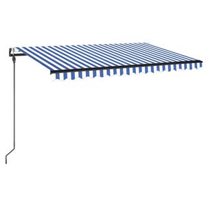 vidaXL Auvent r&eacute;tractable Bleu et Blanc 400 &times; 300 cm Polyester