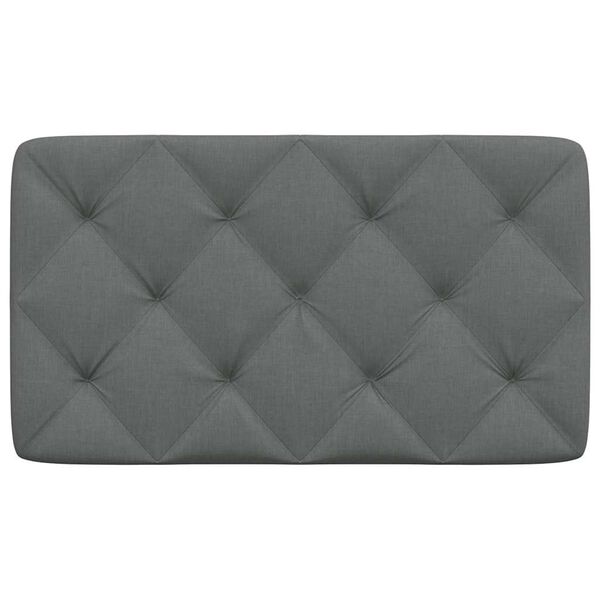 vidaXL Coussin de t&ecirc;te de lit gris fonc&eacute; 80 cm tissu