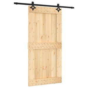 vidaXL Porte coulissante Naturel et noir 100 x 210 cm