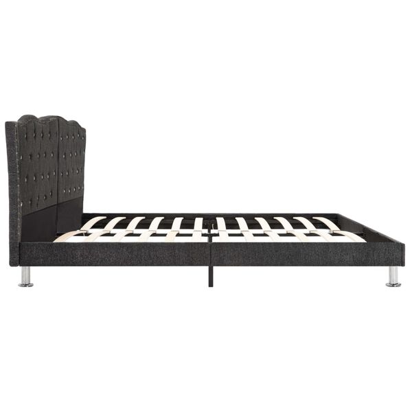 vidaXL Lit avec matelas &agrave; m&eacute;moire de forme Gris fonc&eacute; Tissu 160x200 cm