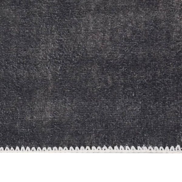 vidaXL Tapis de couloir lavable pliable Anthracite 80x300 cm Polyester