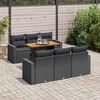 vidaXL Salon de jardin 7 pcs avec coussins noir r&eacute;sine tress&eacute;e