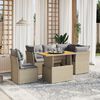 vidaXL Salon de jardin avec coussins 5 pcs beige r&eacute;sine tress&eacute;e
