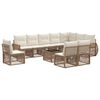vidaXL Ensemble de canap&eacute; de jardin 11 pcs Beige et blanc cr&egrave;me
