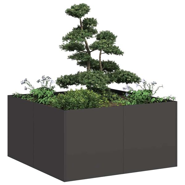vidaXL Jardini&egrave;re noir 80x80x40 cm acier lamin&eacute; &agrave; froid