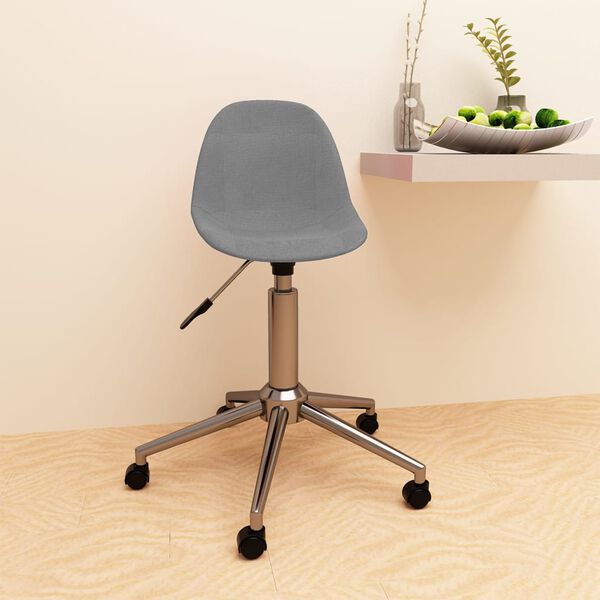 vidaXL Chaise pivotante de bureau Gris clair Tissu