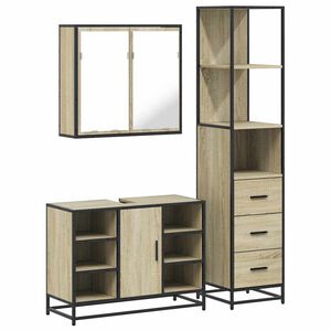 vidaXL Ensemble de meubles de salle de bain 3 pcs ch&ecirc;ne sonoma