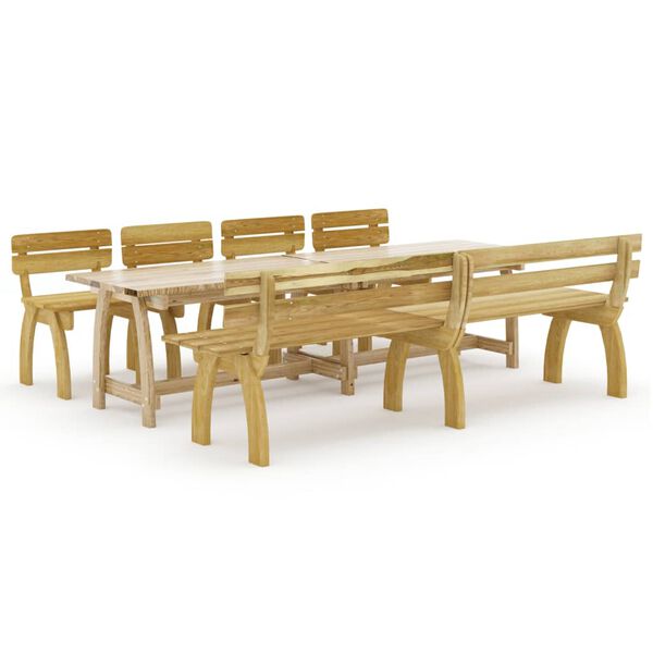 vidaXL Ensemble &agrave; manger de jardin 6 pcs Bois de pin impr&eacute;gn&eacute;