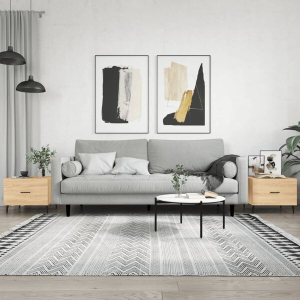 vidaXL Tables basses 2 pcs ch&ecirc;ne sonoma 50x50x40 cm bois d'ing&eacute;nierie