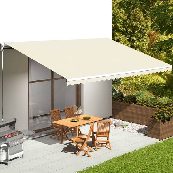 vidaXL Tissu de remplacement pour auvent Crème 6x3,5 m