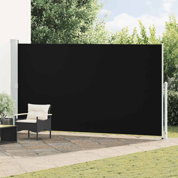 vidaXL Auvent lat&eacute;ral r&eacute;tractable de patio 200x500 cm Noir
