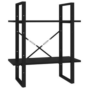vidaXL Biblioth&egrave;que &agrave; 2 niveaux Noir 60x30x70 cm bois d'ing&eacute;nierie