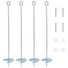 vidaXL Ancre de terre 4 pc M&eacute;tal galvanis&eacute; Argent&eacute;