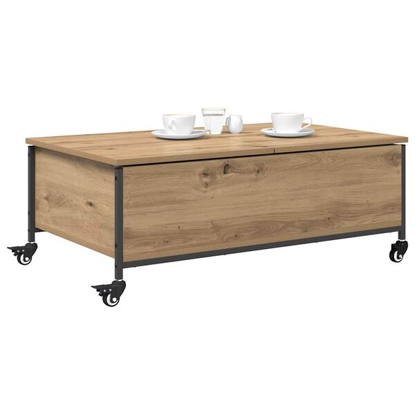 vidaXL Table basse Ch&ecirc;ne artisanal 91 x 55 x 32 cm Bois d'ing&eacute;nierie