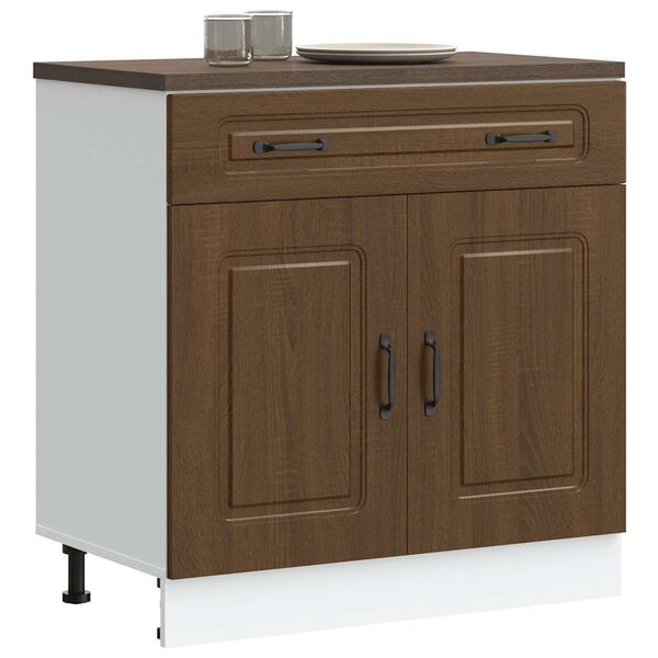 vidaXL Armoire de cuisine Kalmar ch&ecirc;ne marron bois d'ing&eacute;nierie