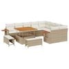vidaXL Ensemble de canap&eacute; de jardin 12 pc Beige polyrotin