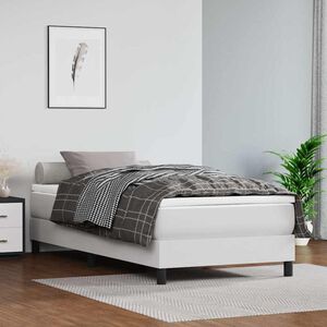 vidaXL Matelas de lit &agrave; ressorts ensach&eacute;s fermet&eacute; moyenne Blanc 80x200x20cm Similicuir