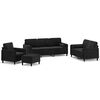 vidaXL Ensemble de canap&eacute;s 4 pcs coussins d&eacute;coratifs et coussins Noir