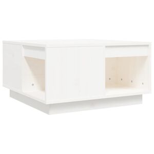 vidaXL Table basse Blanc 60x61x32,5 cm Bois massif de pin
